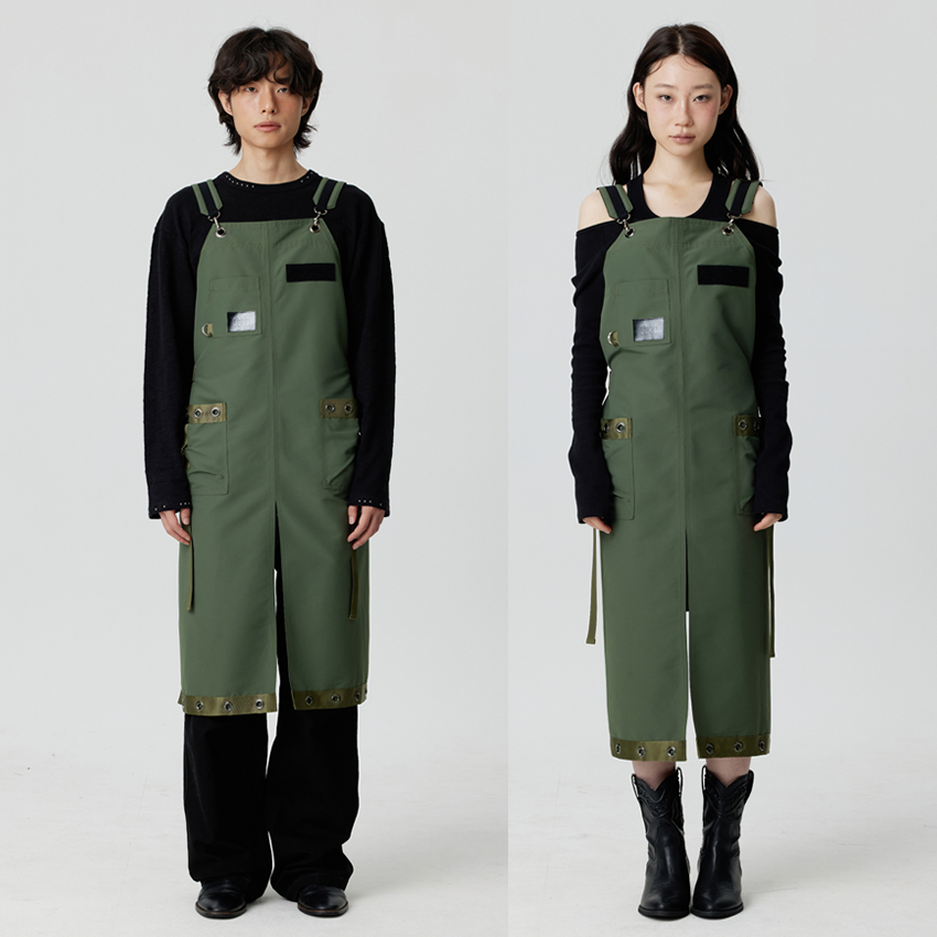 SOODAL ミリタリーパンチングカーキエプロン フリーサイズ