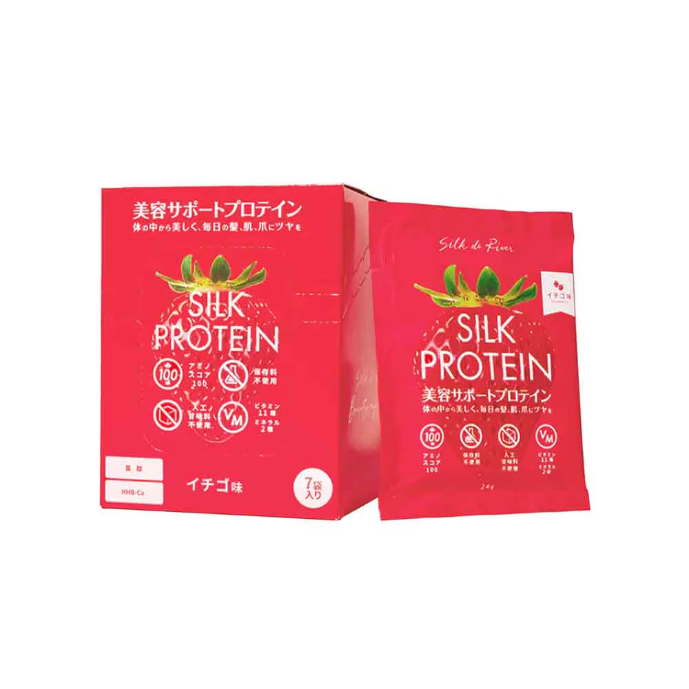 SilkdeRiver シルクプロテイン いちご風味 小分け7食分 26g×7袋