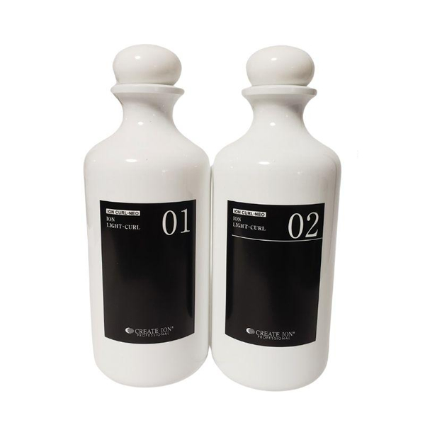 【取寄せ】加温二浴式用アイロンパーマ液 クレイツ イオンライトカール NEO 400mlボトル  1剤/2剤セット