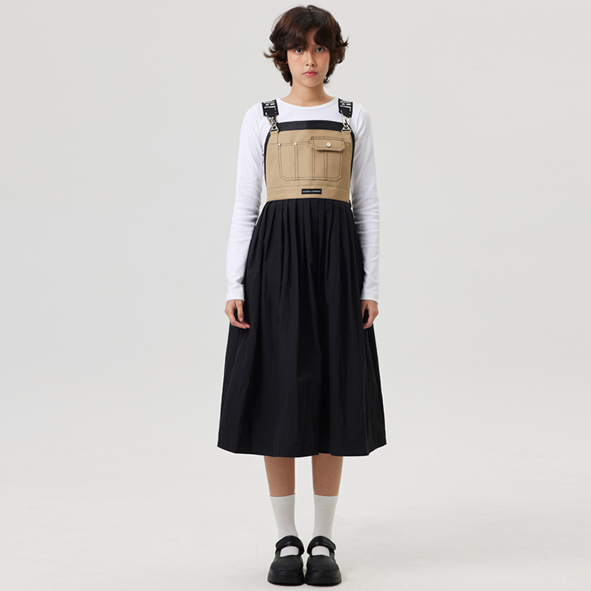 SOODAL プリーツオーバーロールグラフィックエプロン フリーサイズ